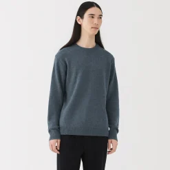 Pull à col rond en laine tricot moyen pour homme