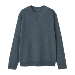 Pull à col rond en laine tricot moyen pour homme