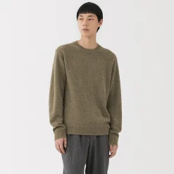 Pull à col rond en laine tricot moyen pour homme