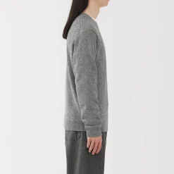 Pull à col rond en laine tricot moyen pour homme