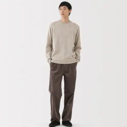 Pull à col rond en laine tricot moyen pour homme