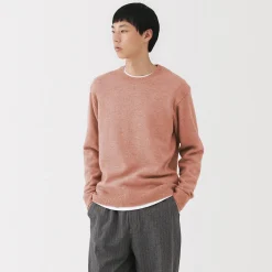 Pull à col rond en laine tricot moyen pour homme