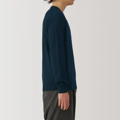 Pull à col rond en laine tricot fin pour homme