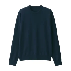 Pull à col rond en laine tricot fin pour homme