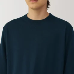 Pull à col rond en laine tricot fin pour homme