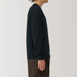 Pull à col rond en laine tricot fin pour homme