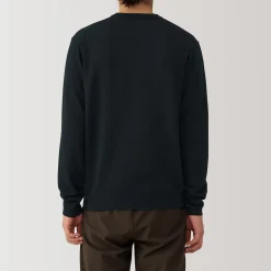 Pull à col rond en laine tricot fin pour homme