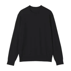 Pull à col rond en laine tricot fin pour homme