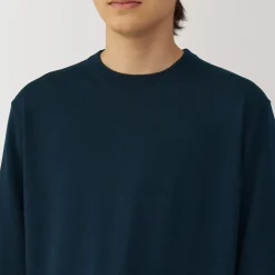 Pull à col rond en laine tricot fin pour homme