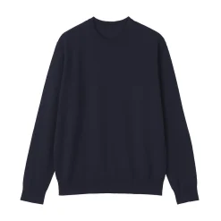 Pull à col rond en laine tricot fin pour homme