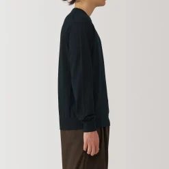 Pull à col rond en laine tricot fin pour homme