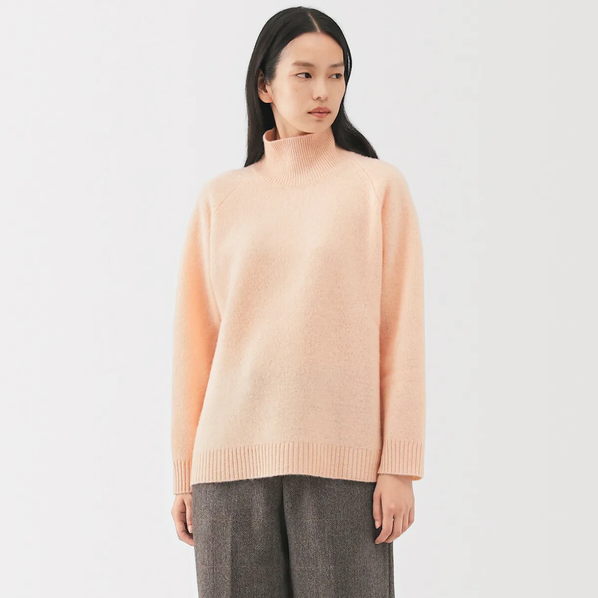 Pull à col roulé en yak et laine pour femme