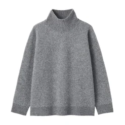 Pull à col roulé en yak et laine pour femme