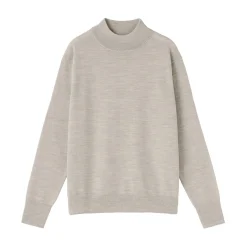 Pull col montant en laine à fine maille femme