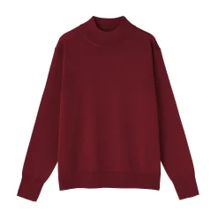 Pull col montant en laine à fine maille femme
