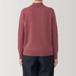 Pull col montant en laine à fine maille femme