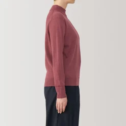 Pull col montant en laine à fine maille femme