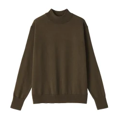 Pull col montant en laine à fine maille femme