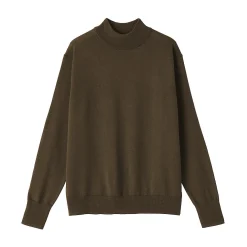 Pull col montant en laine à fine maille femme