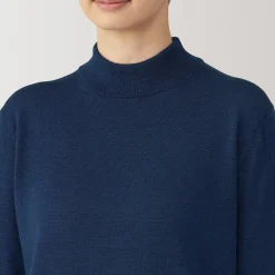 Pull col montant en laine à fine maille femme