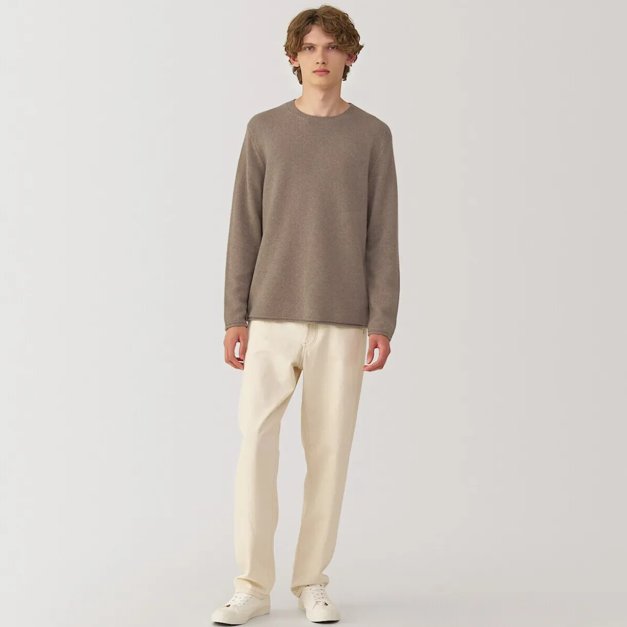 Pull col rond en cachemire pour homme