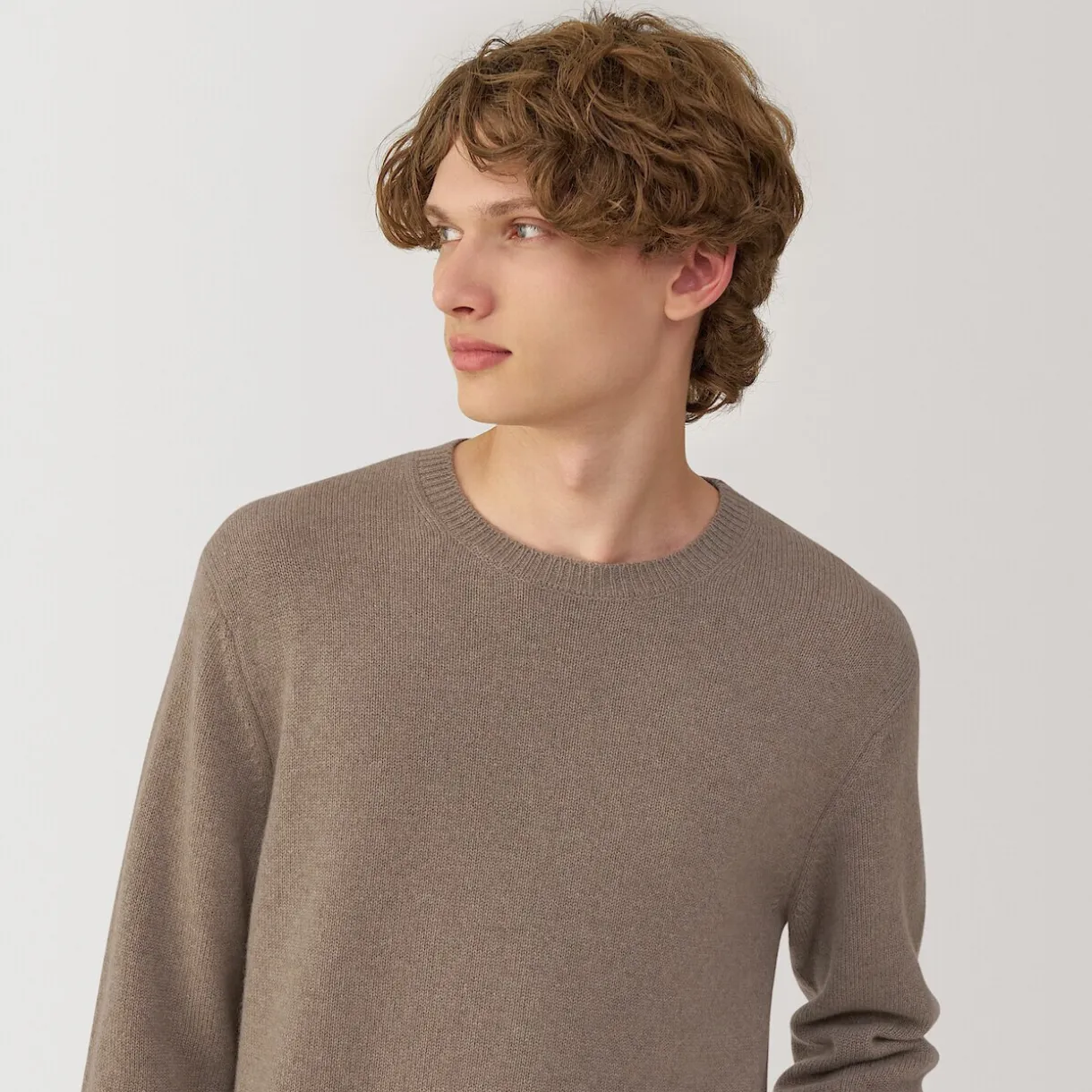 Pull col rond en cachemire pour homme