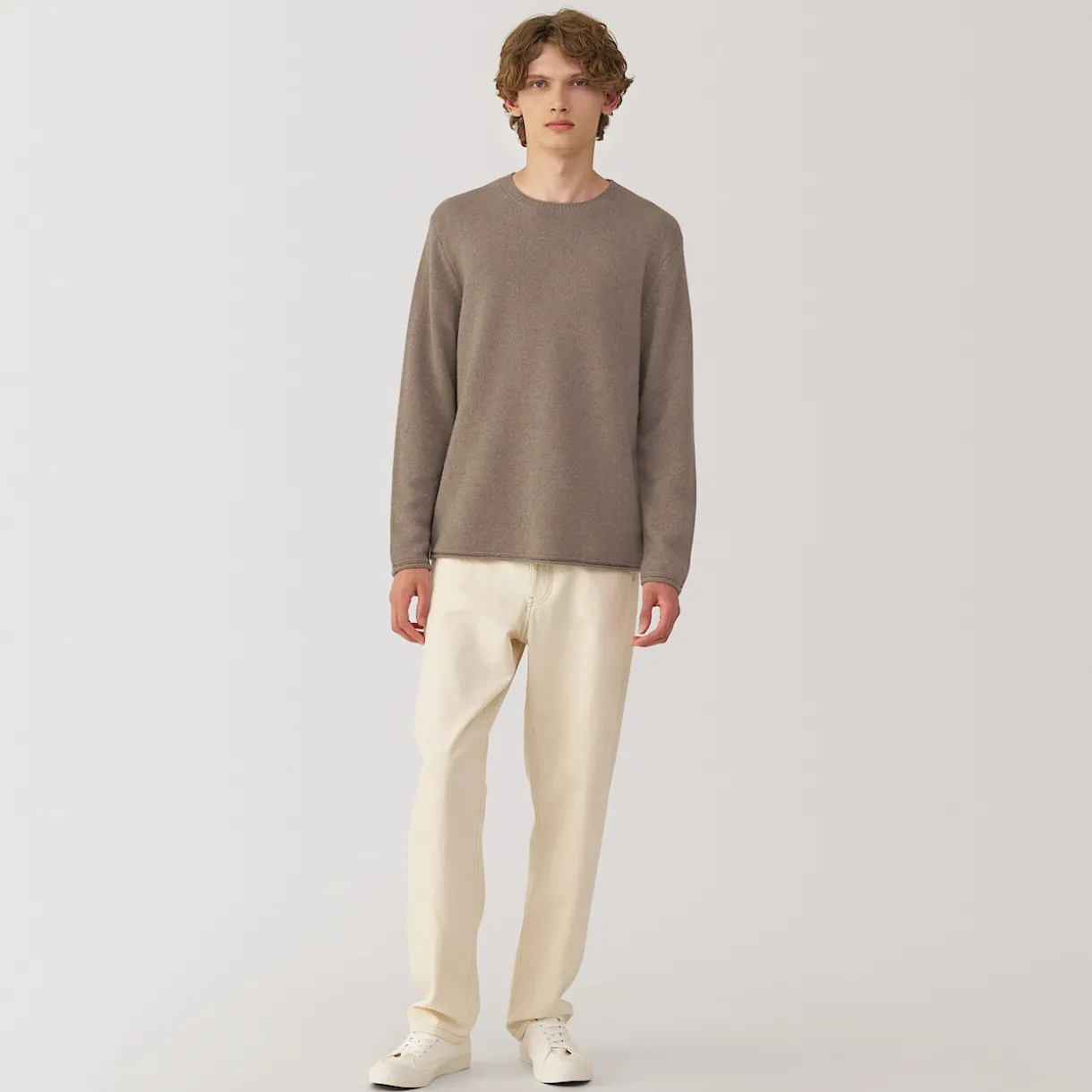 Pull col rond en cachemire pour homme