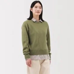 Pull col rond en tricot de laine moyen femme