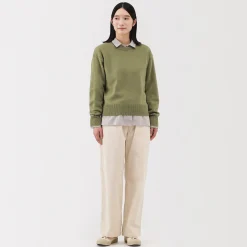 Pull col rond en tricot de laine moyen femme