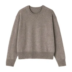 Pull col rond en tricot de laine moyen femme
