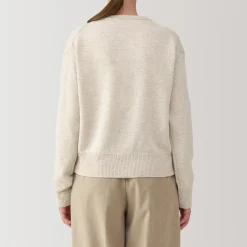 Pull col rond en tricot de laine moyen femme