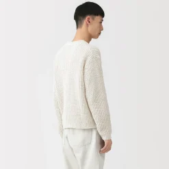 Pull en coton biologique à grosses mailles et torsadé pour homme