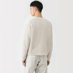 Pull en coton biologique à grosses mailles et torsadé pour homme