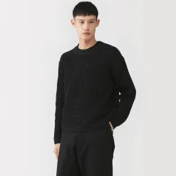 Pull en coton biologique à grosses mailles et torsadé pour homme