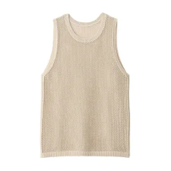 Pull sans manche en tricot de washi et coton pour femme