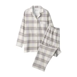 Pyjama en flanelle sans couture latérale pour femme