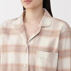 Pyjama en flanelle sans couture latérale pour femme