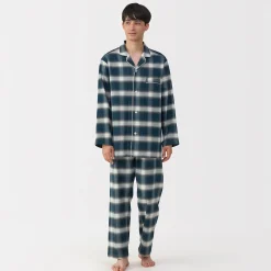 Pyjama en flanelle sans couture latérale pour homme