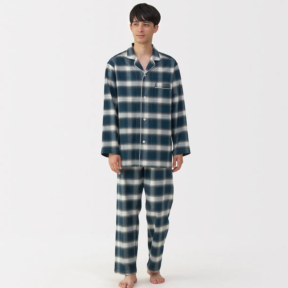 Pyjama en flanelle sans couture latérale pour homme
