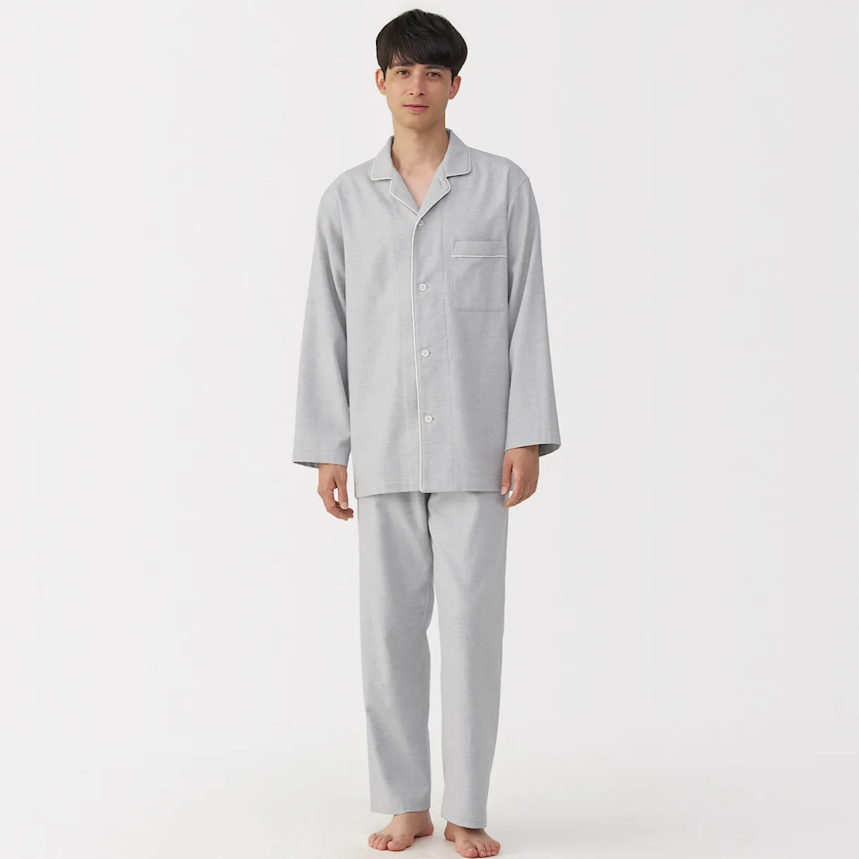 Pyjama en flanelle sans couture latérale pour homme