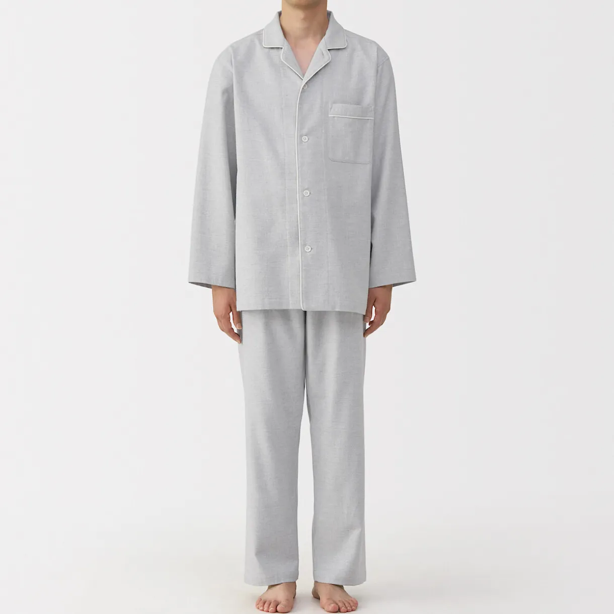 Pyjama en flanelle sans couture latérale pour homme