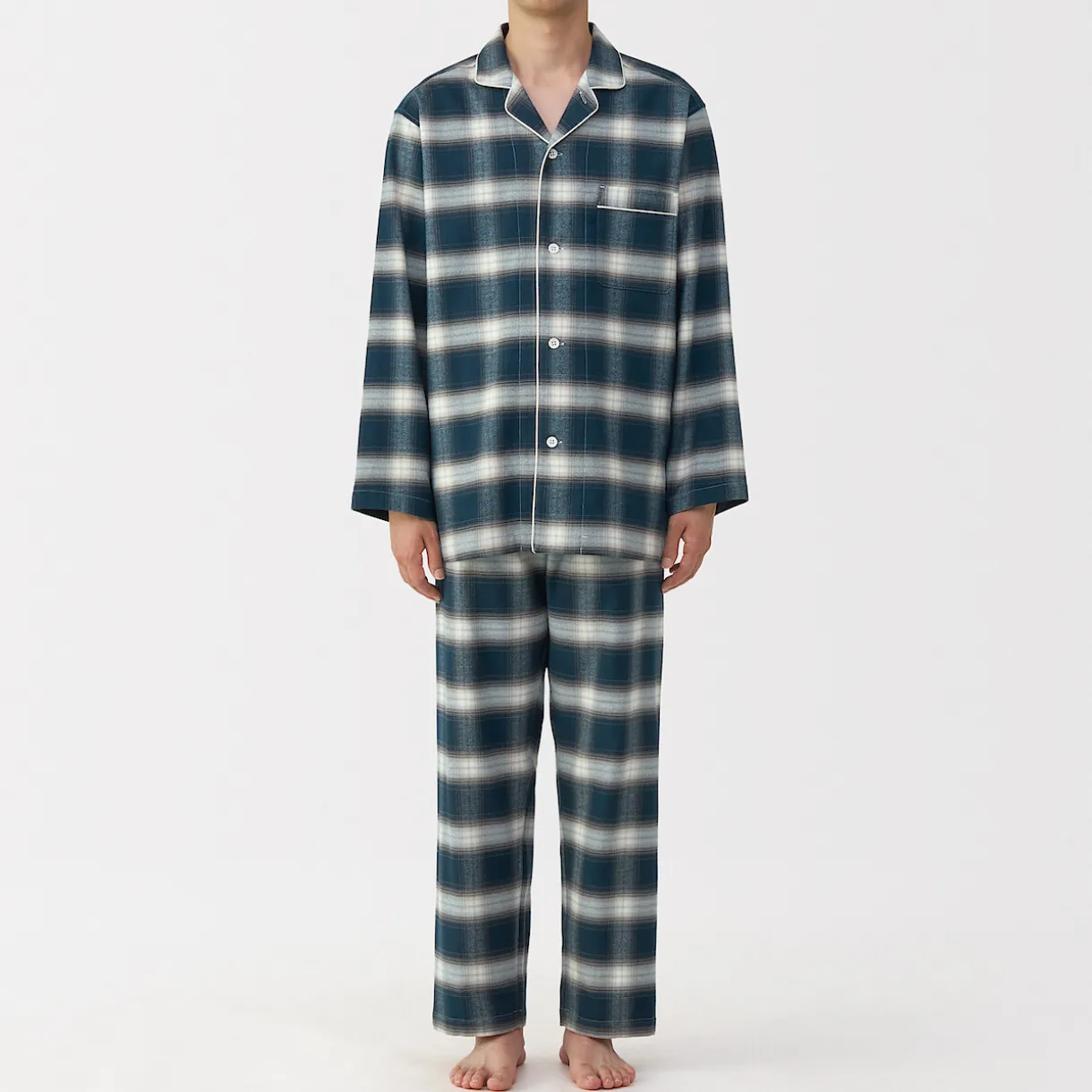 Pyjama en flanelle sans couture latérale pour homme