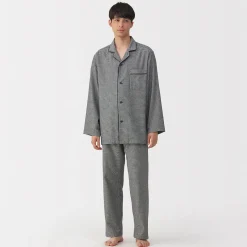 Pyjama en flanelle sans couture latérale pour homme
