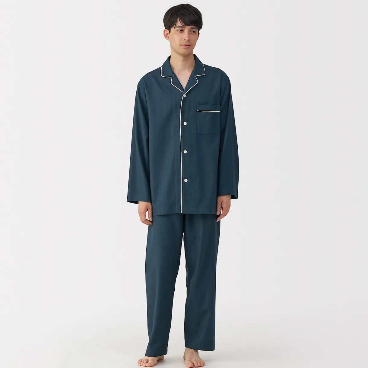 Pyjama en flanelle sans couture latérale pour homme