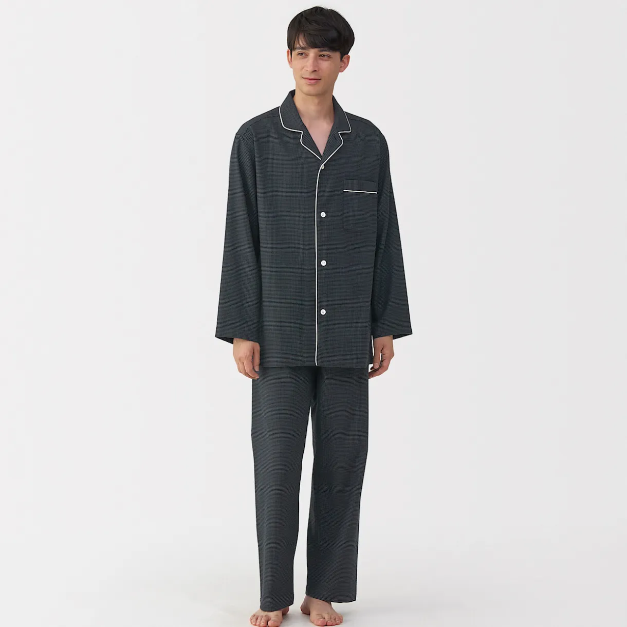 Pyjama en flanelle sans couture latérale pour homme