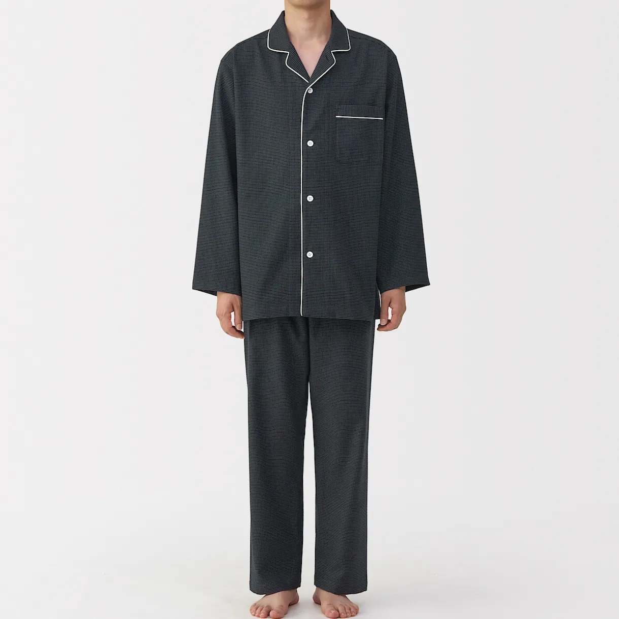 Pyjama en flanelle sans couture latérale pour homme