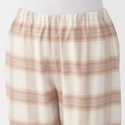 Pyjama en flanelle sans couture latérale pour femme