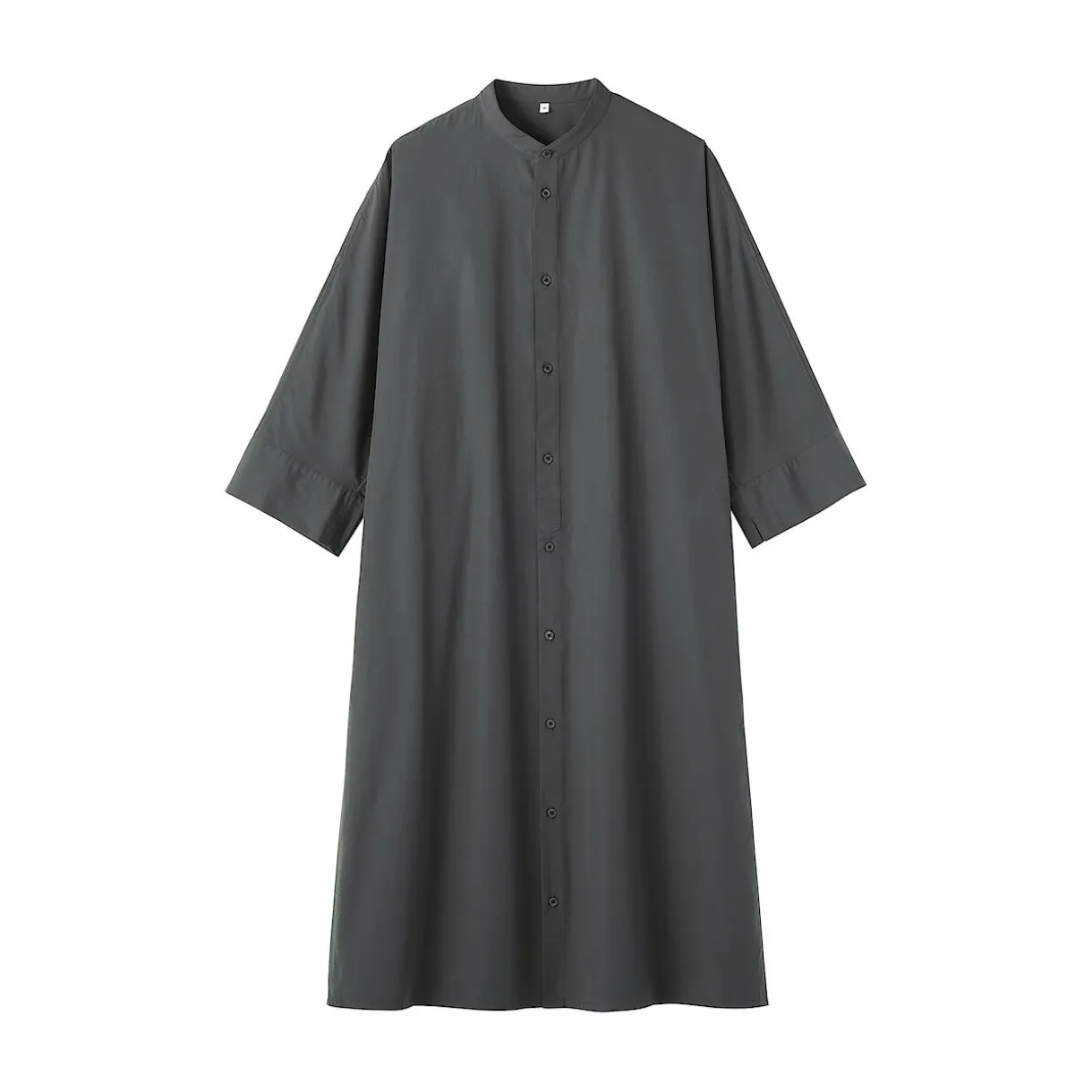 Robe chemise à col montant en popeline de coton biologique pour femme