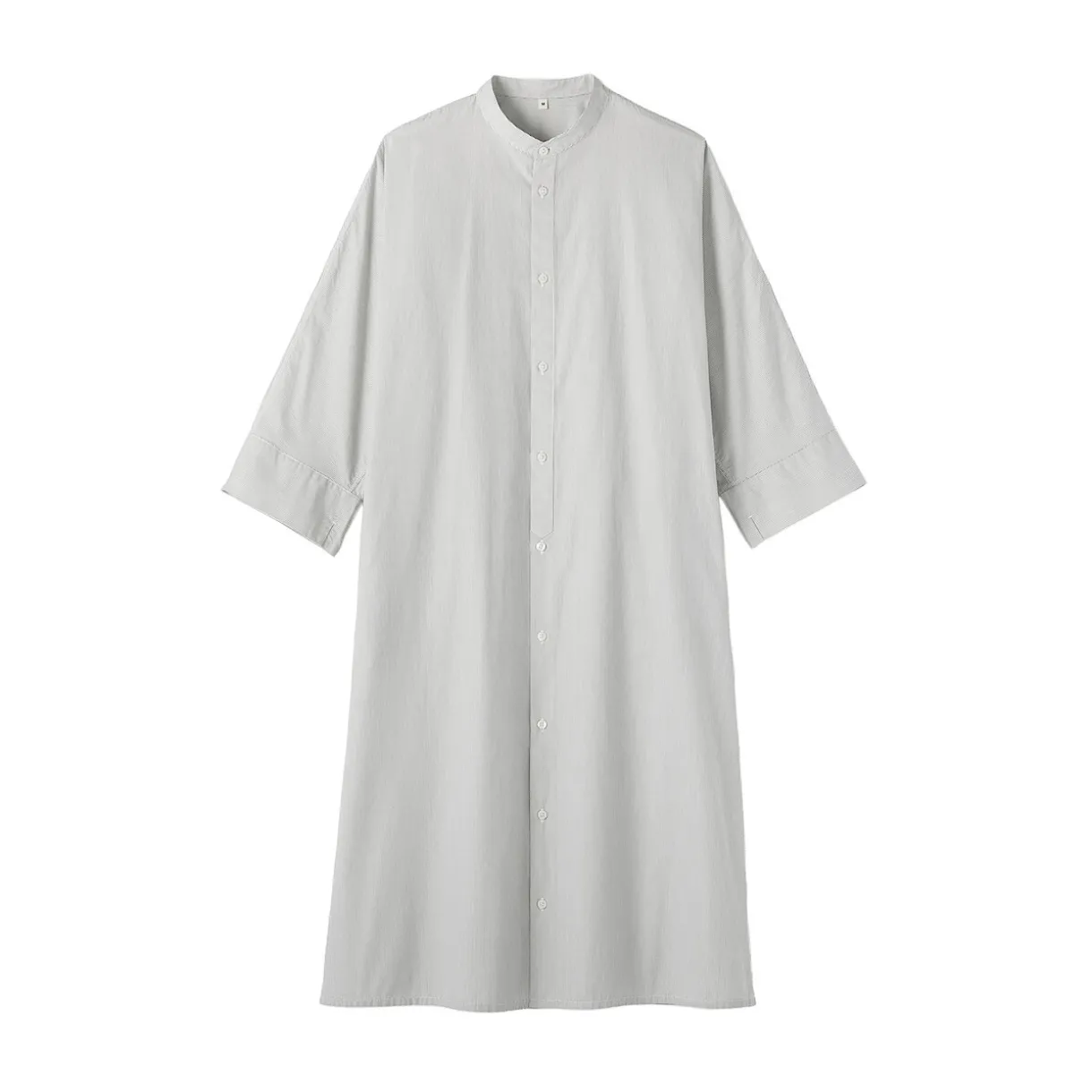 Robe chemise à col montant en popeline de coton biologique pour femme