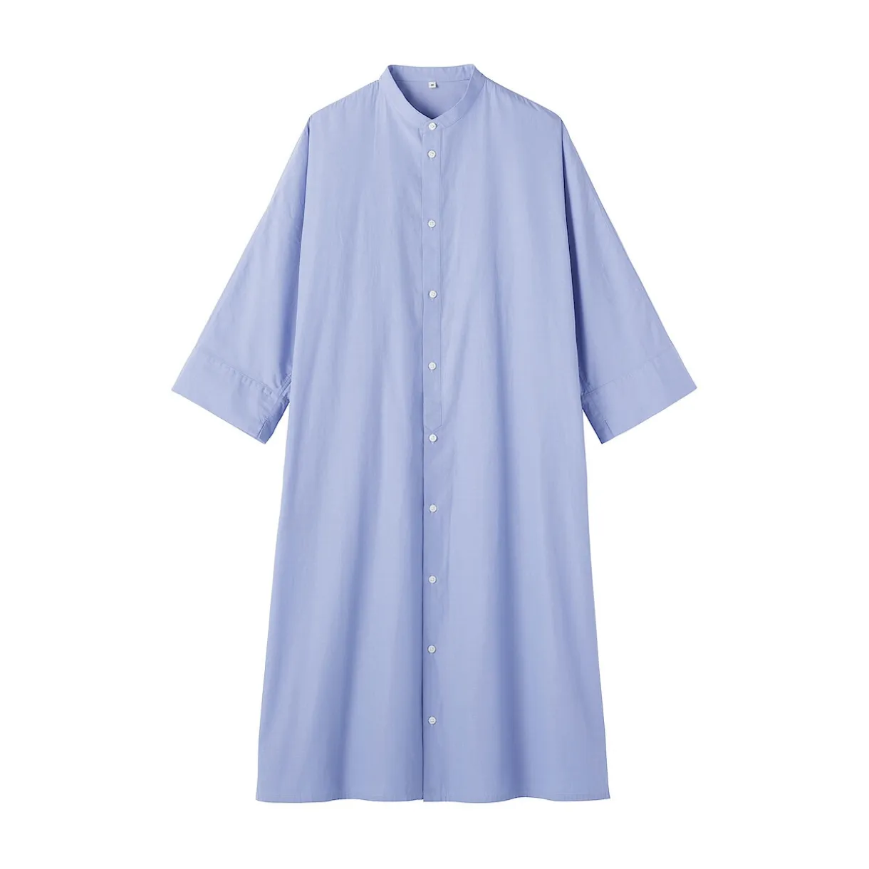 Robe chemise à col montant en popeline de coton biologique pour femme
